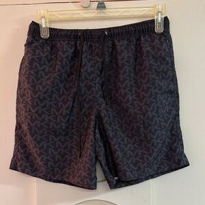 Michael Kors Black Swim Trunks with Quick-Dry Fabric